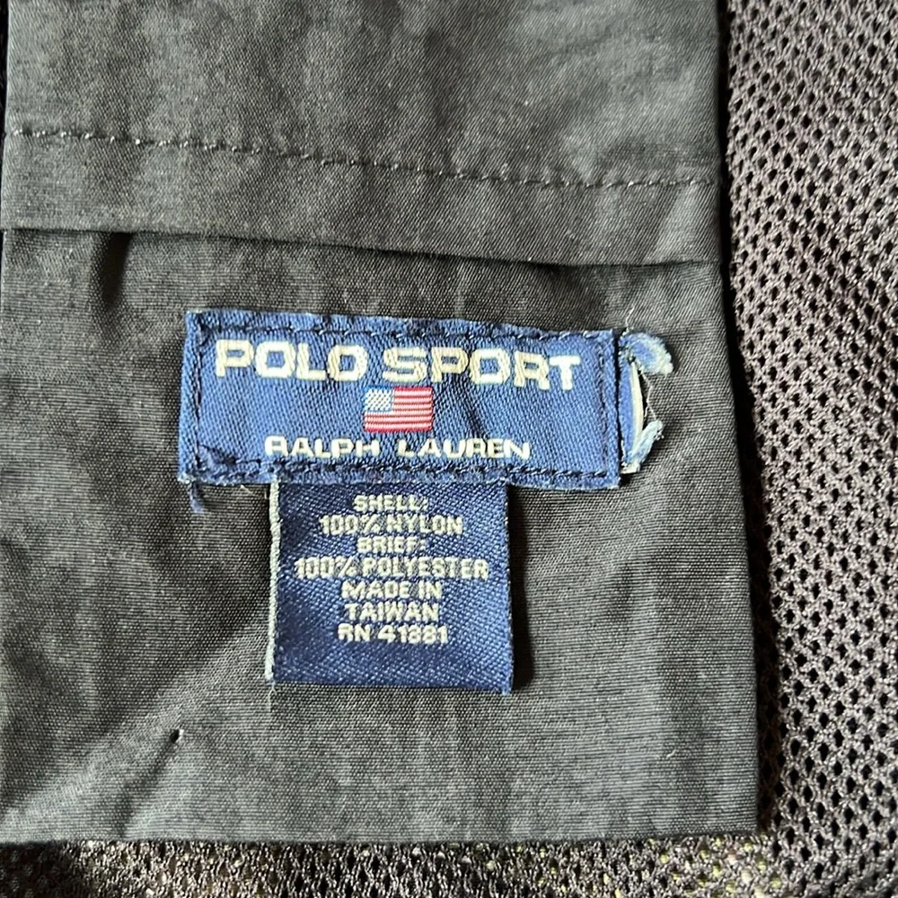 Polo sport swim trunks floral and black color block